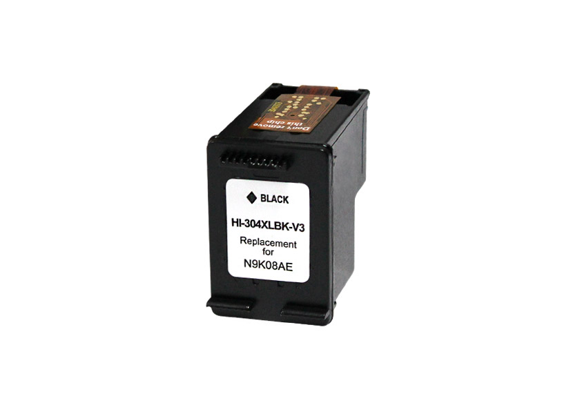 HP 304XL Negro Cartucho de Tinta Remanufacturado - Muestra Nivel de Tinta - Reemplaza N9K08AE/N9K06AE