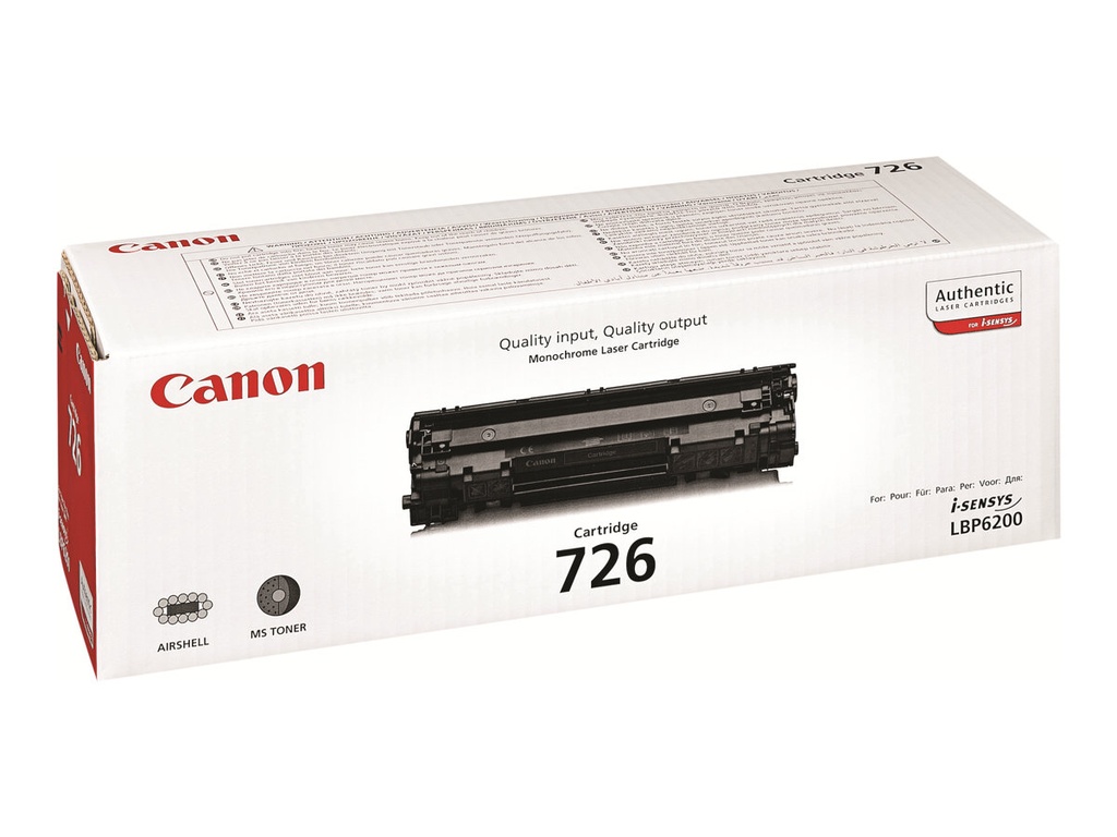 Canon 726 Negro Cartucho de Toner Original - 3483B002