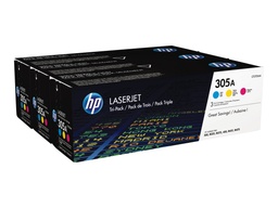 [CF370AM] HP CE411A/CE412A/CE413A Pack de 3 Cartuchos de Toner Originales - 305A