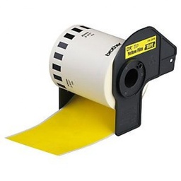 [BR-DK44605] Brother DK44605 - Etiquetas Removibles Genericas de Tamaño personalizado - Ancho 62mm x 30,48 metros - Texto negro sobre fondo amarillo