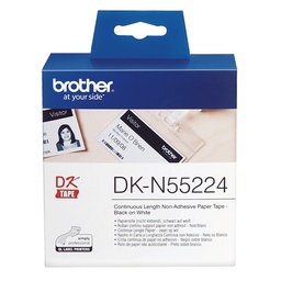 [DKN55224] Brother DKN55224 - Etiquetas No Adhesivas Originales de Tamaño personalizado - Ancho 54mm x 30,48 metros - Texto negro sobre fondo blanco