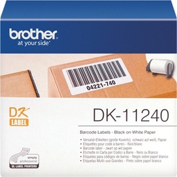 [DK11240] Brother DK11240 - Etiquetas Originales Precortadas Multiproposito Grandes - 102x51 mm - 600 Unidades - Texto negro sobre fondo blanco
