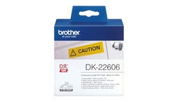 [DK22606] Brother DK22606 - Etiquetas Originales de Tamaño personalizado - Ancho 62mm x 15,24 metros - Texto negro sobre fondo amarillo