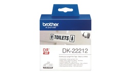 [DK22212] Brother DK22212 - Etiquetas Originales de Tamaño personalizado - Ancho 62mm x 15,24 metros - Texto negro sobre fondo blanco