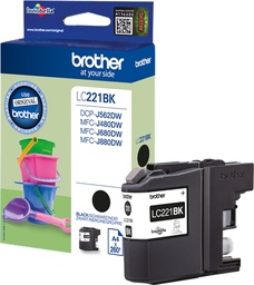 [LC221BKBP] Brother LC221 Negro Cartucho de Tinta Original - LC221BKBP