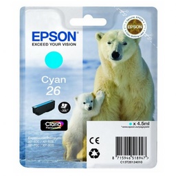 [C13T26124012] Epson T2612 (26) Cyan Cartucho de Tinta Original - C13T26124012