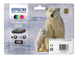 [C13T26364010] Epson T2636 (26XL) Pack de 4 Cartuchos de Tinta Originales - C13T26364010