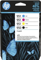 [6ZC65AE] HP 950 + 951 Pack de 4 Cartuchos de Tinta Originales - 6ZC65AE